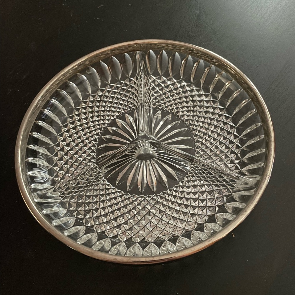 Beautiful vintage Chrystal Divider Bowl